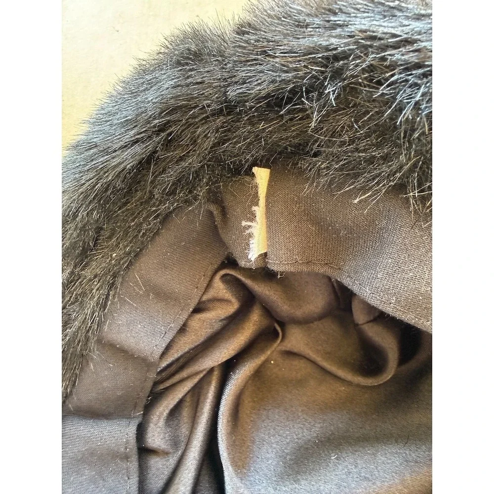 Vintage Faux Fur Bucket Hat Black Winter Soft Fluffy 90s Y2K Style - Picture 6 of 8
